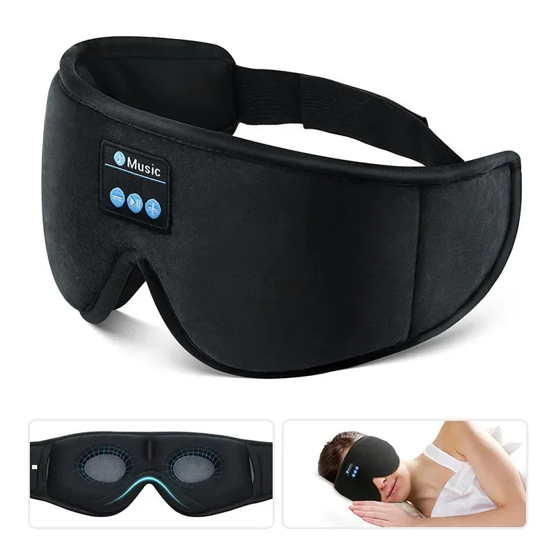 Bluetooth Sleeping Headphones 3D Eye Mask Wireless Headband Soft Elastic Comfortable Music Earphones Sleep Mask for Travel Nap